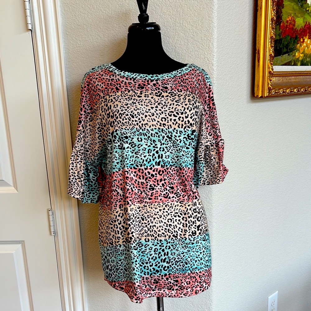 Leopard Print Women's Top - Multicolor